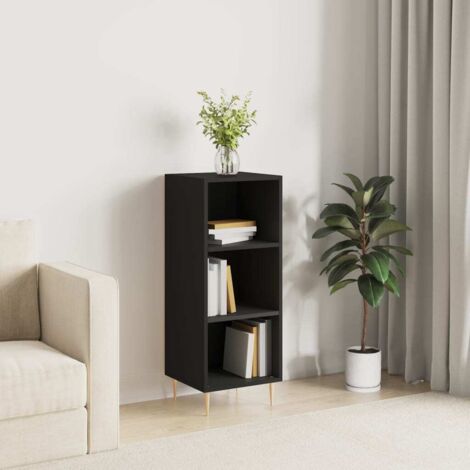 Buffet-Meuble de rangement noir 34,5x32,5x90 cm bois d'ingénierie 862411