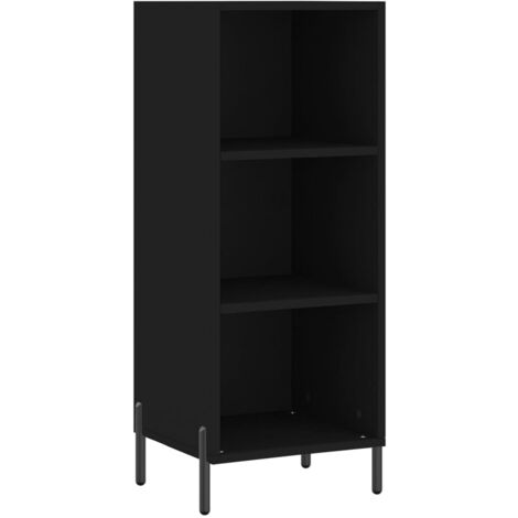 Buffet Meuble de rangement noir 34,5x32,5x90 cm bois d'ingénierie