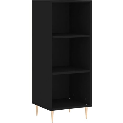 Buffet Meuble de rangement noir 34,5x32,5x90 cm bois d'ingénierie