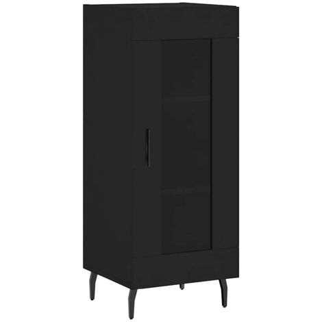 Buffet Meuble de rangement Noir 34,5x34x90 cm Bois d'ingénierie