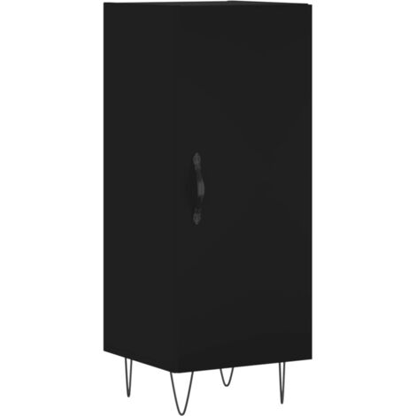 Buffet Meuble de rangement Noir 34,5x34x90 cm Bois d'ingénierie