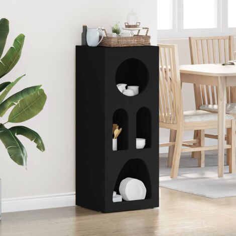 Buffet-Meuble de rangement Noir 40 x 35 x 100.5 cm Bois d'ingénierie