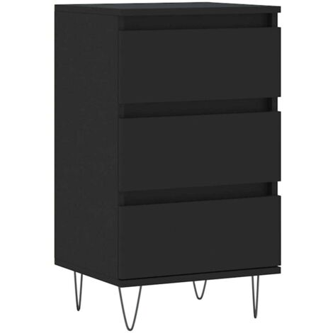 Buffet Meuble de rangement noir 40x35x70 cm bois d’ingénierie