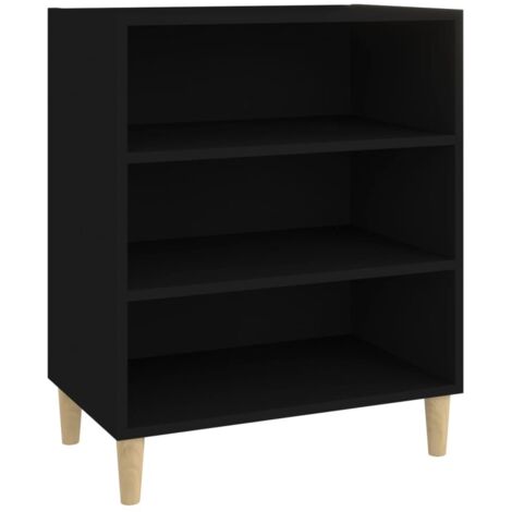 Buffet Meuble de rangement noir 57x35x70 cm bois d’ingénierie
