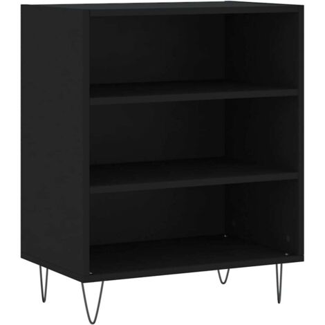 Buffet Meuble de rangement noir 57x35x70 cm bois d’ingénierie