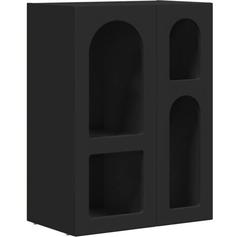 Buffet Meuble de rangement Noir 59 x 35 x 80,5 cm Bois d'ingénierie