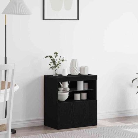 Buffet-Meuble de rangement Noir 60 x 37 x 67 cm Bois d'ingénierie 283132