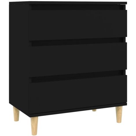 Buffet Meuble de rangement Noir 60x35x70 cm Bois d'ingénierie