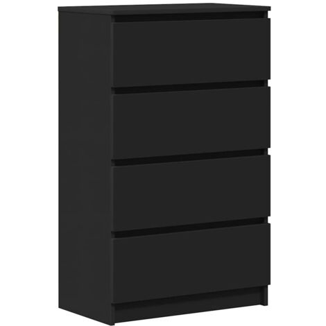 Buffet Meuble de rangement Noir 60x35x98,5 cm Bois d'ingénierie