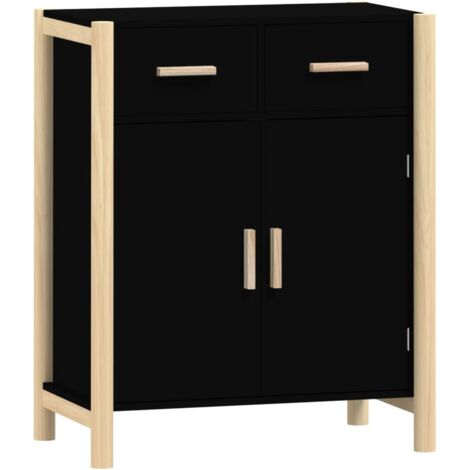Buffet Meuble de rangement Noir 62x38x75 cm Bois d'ingénierie