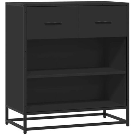 Buffet Meuble de rangement noir 68x35x76 cm bois d'ingénierie