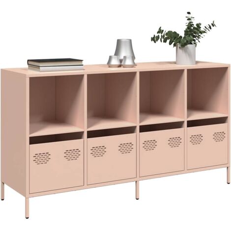 Buffet-Meuble de rangement rose 135x39x73,5 cm acier laminé à froid 723440