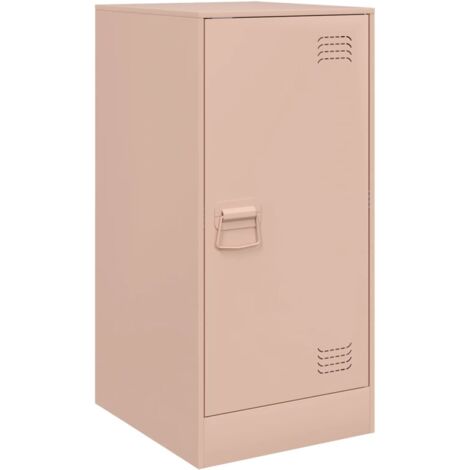 Buffet  Meuble de rangement rose 34,5x39x73 cm acier