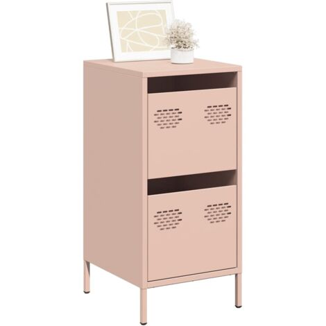 Buffet-Meuble de rangement rose 35x39x73,5 cm acier laminé à froid 176241
