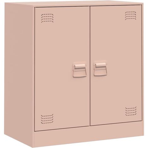 Buffet  Meuble de rangement rose 67x39x73 cm acier