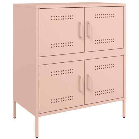 Buffet  Meuble de rangement rose 68x39x79 cm acier