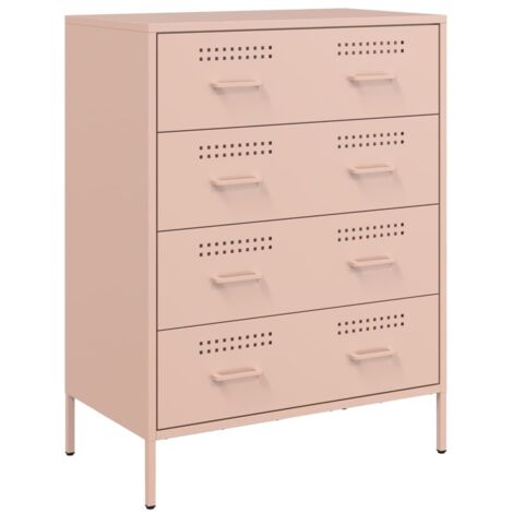 Buffet  Meuble de rangement rose 68x39x89 cm acier