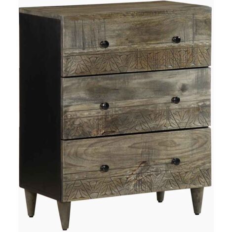 Buffet  Meuble de rangement  s 2 pcs gris clair 60x33,5x75 cm bois de manguier massif