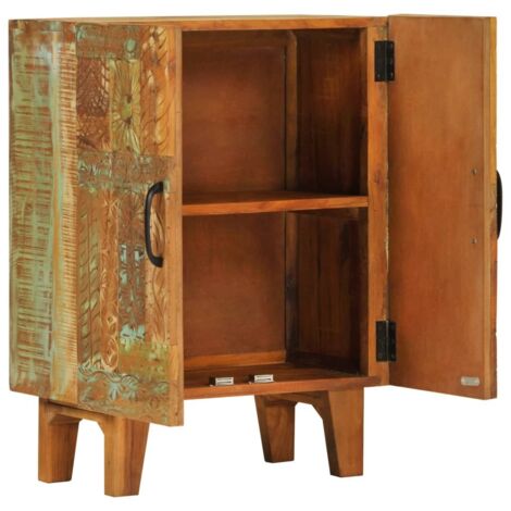 Buffet  Meuble de rangement sculpté à la main 55x30x75 cm bois massif récupération