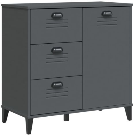Buffet  Meuble de rangement VIKEN gris anthracite 80x40x80 cm bois d'ingénierie