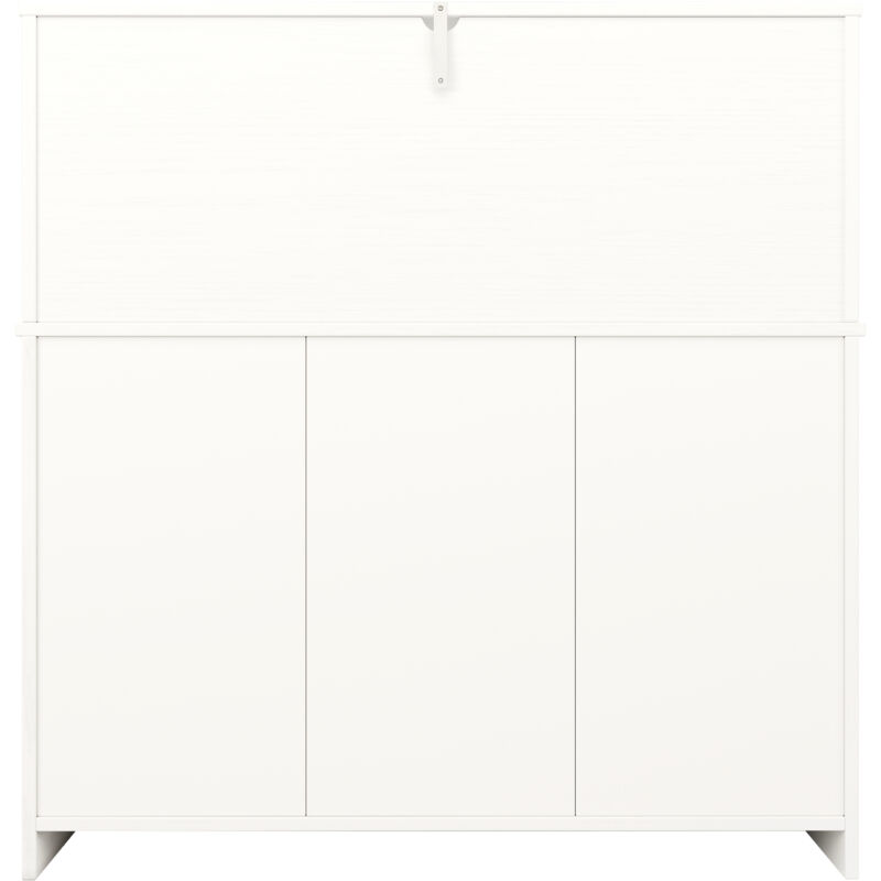 Liberté - Buffet moderne 120x40x120, rangement à plusieurs niveaux, blanc