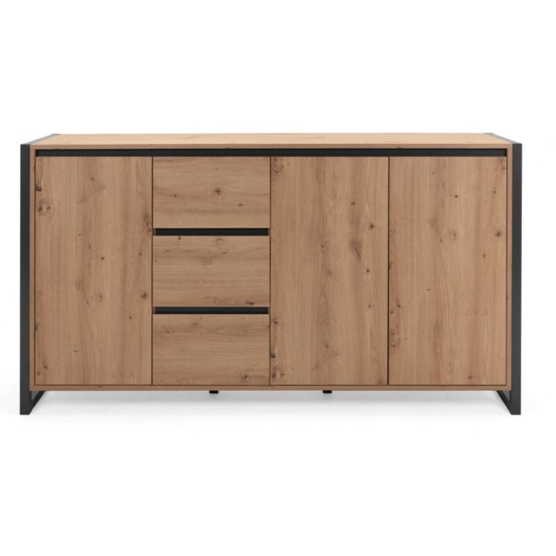 Argonauta - Madia 160 x 40 cm chêne artisanal et gris anthracite - Lentini