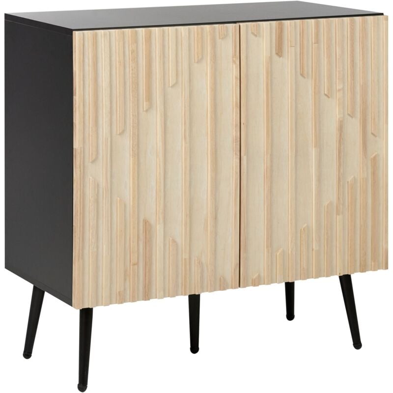 Beliani - Buffet Moderne Rangement Pieds en Fer Cadre mdf Porte en Bois Clair Dalcross