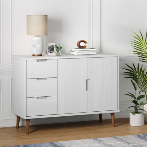 TOKYO, Meuble de rangement style scandinave salon/séjour/chambre, 140x120x42 cm, Commode Buffet Enfilade 4 portes