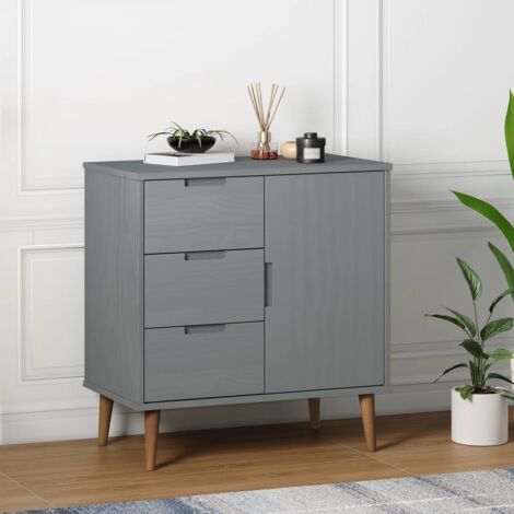 TOKYO, Meuble de rangement style scandinave salon/séjour/chambre, 140x120x42 cm, Commode Buffet Enfilade 4 portes