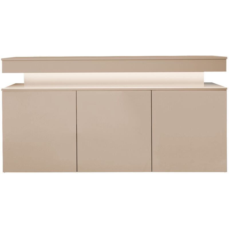 Mobilier1 – Buffet Monfero 101 brun clair 83x160cm – 2 portes push to open – MDF stratifié avec éclairage LED – Fabriqué en Europe