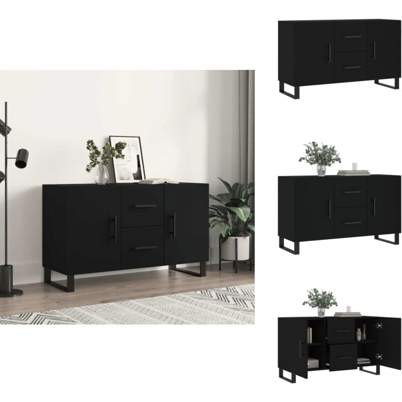 Vidaxl - Buffet noir 100x36x60 cm bois d'ingénierie - Buffet Design Moderne - Buffet Noir - Meuble Rangement - Armoire Cuisine - Commode