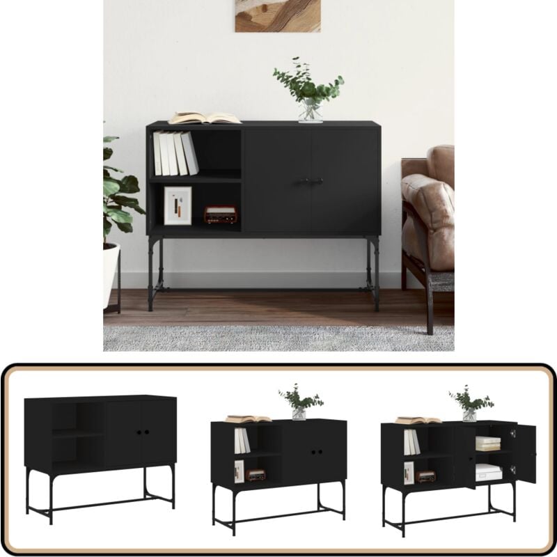 Vidaxl - Buffet noir 100x40x79,5 cm bois d'ingénierie - Buffet Industriel - Meuble De Rangement - Armoire - Mobilier - Design Industriel