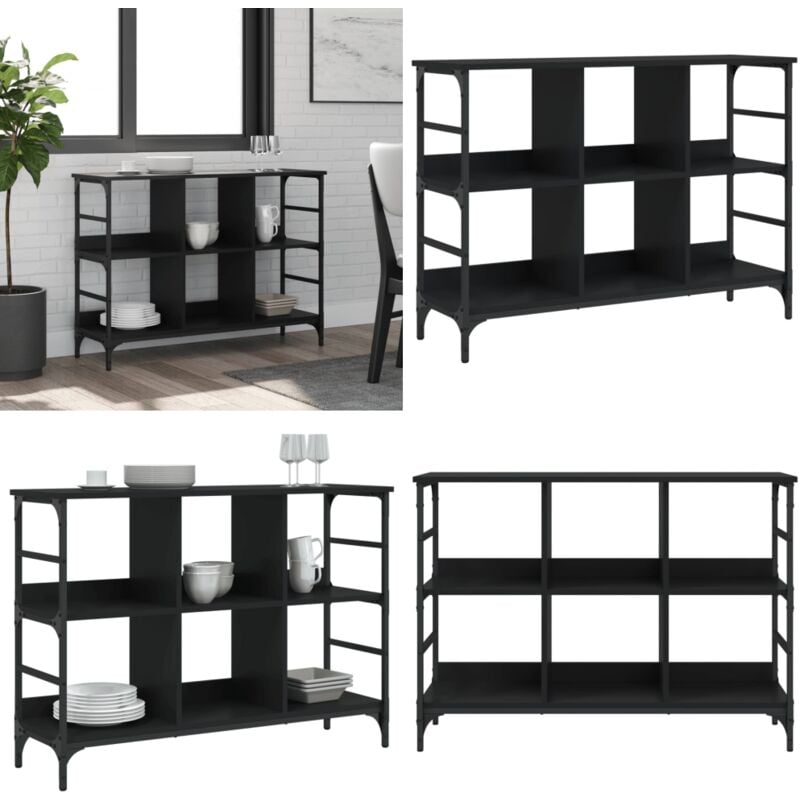 Vidaxl - Buffet noir 102x32x73,5 cm bois d'ingénierie - Buffet Noir - Meuble Rangement - Commode - Armoire Moderne - Mobilier Salon - Home & Living