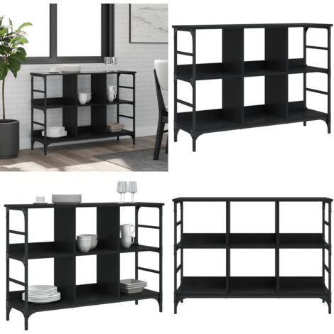Buffet noir 102x32x73,5 cm bois d'ingénierie - Buffet Noir - Meuble Rangement - Commode - Armoire Moderne - Mobilier Salon - Home & Living