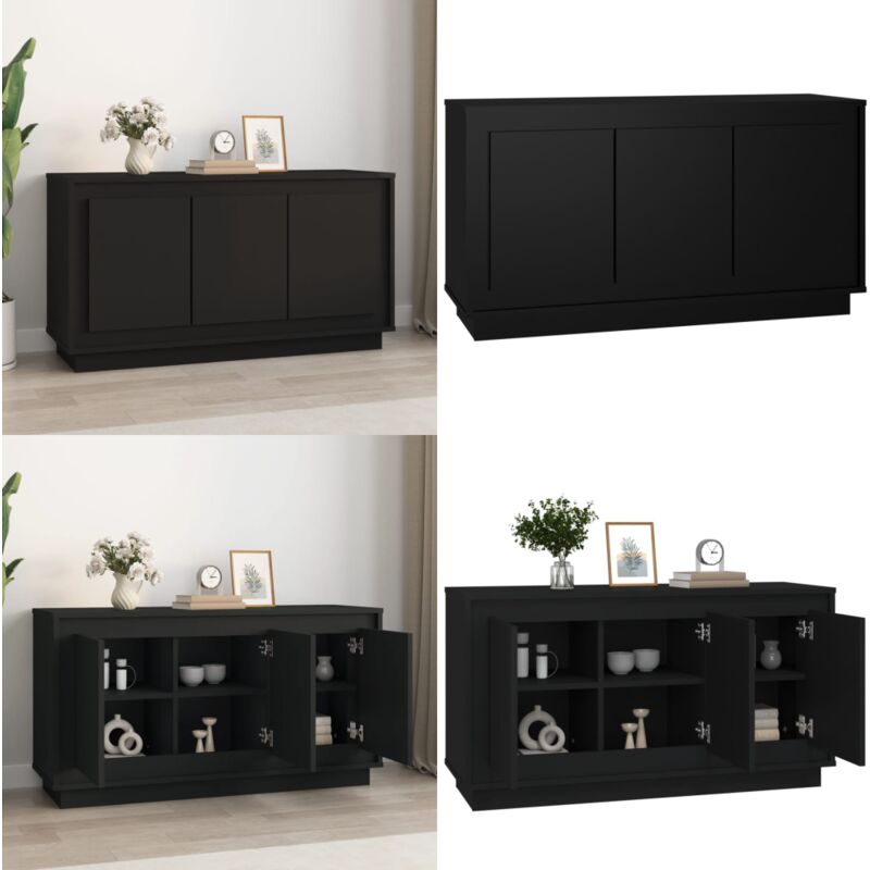 Vidaxl - Buffet noir 102x35x55 cm bois d'ingénierie - Buffet Noir - Meuble Rangement - Commode - Bibliothèque - Mobilier Salon - Home & Living
