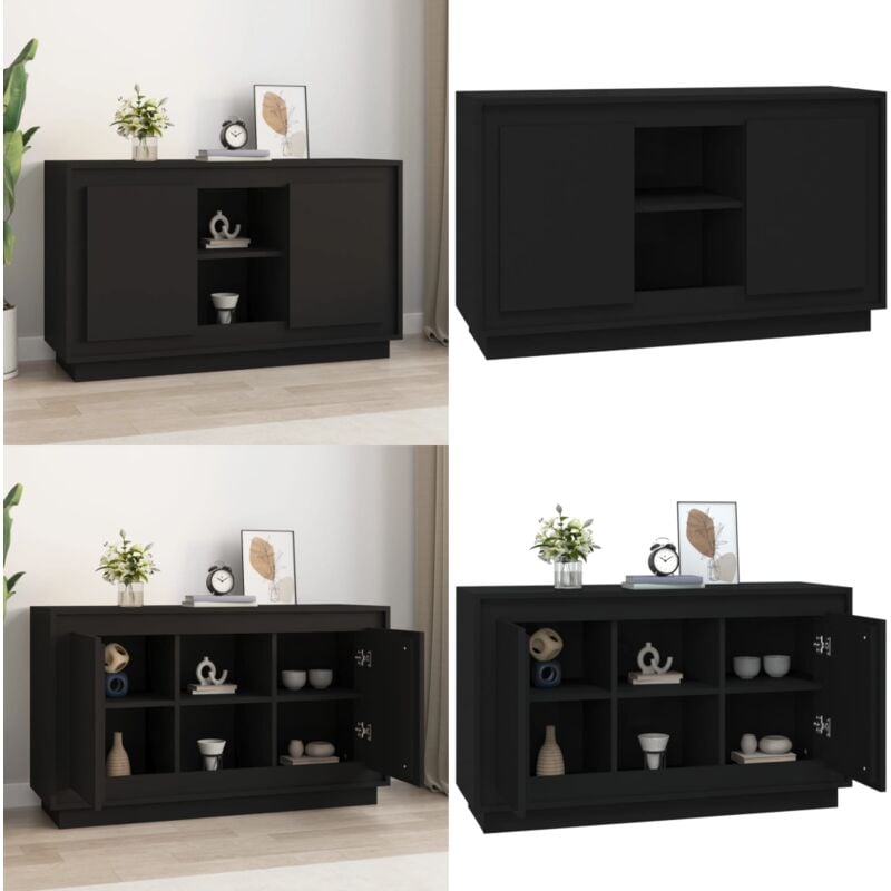 Vidaxl - Buffet Noir 102x35x60 cm bois d'ingénierie - Buffet Noir - Meuble Rangement - Commode - Mobilier Salon - Décoration Intérieur - Home & Living