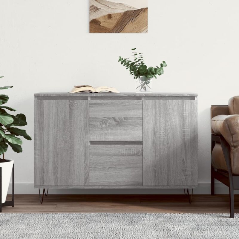 Buffet sonoma gris 104x35x70 cm bois d ingénierie