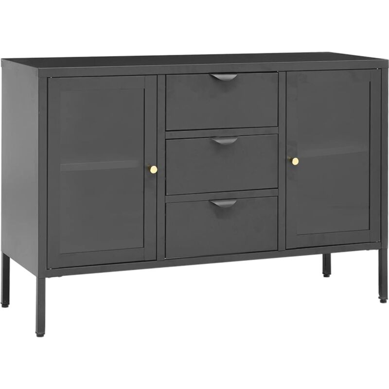 Vidaxl - Buffet Anthracite 105x35x70 cm Acier et verre trempé