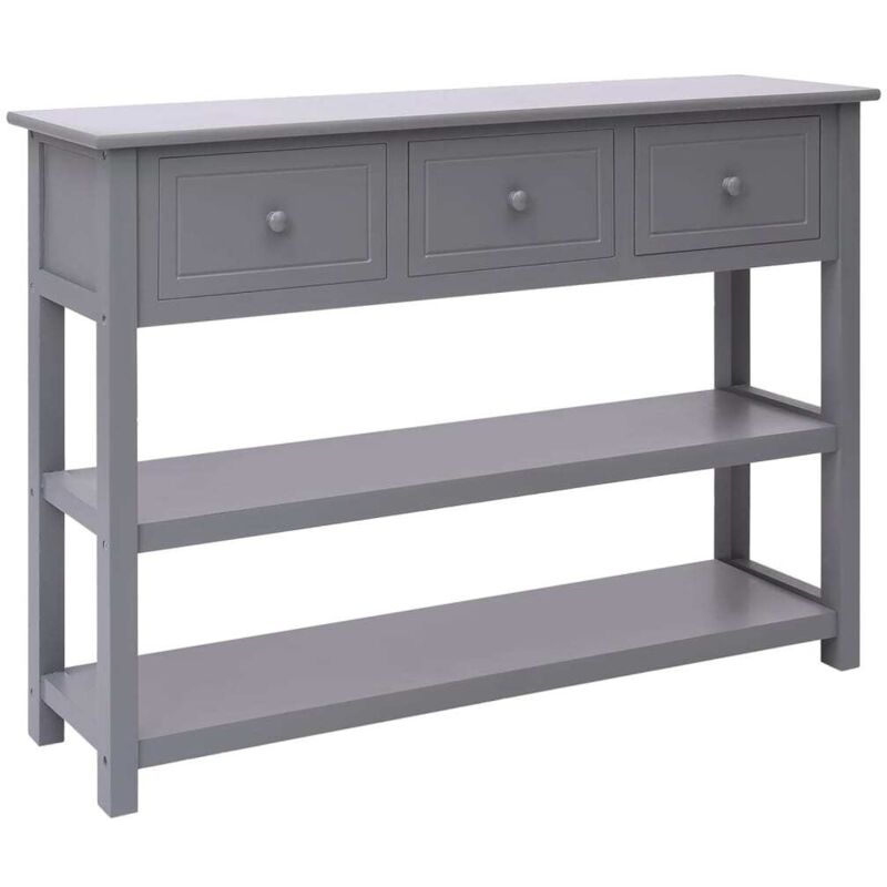 Vidaxl - Buffet Gris 108x30x76 cm Bois de Paulownia massif