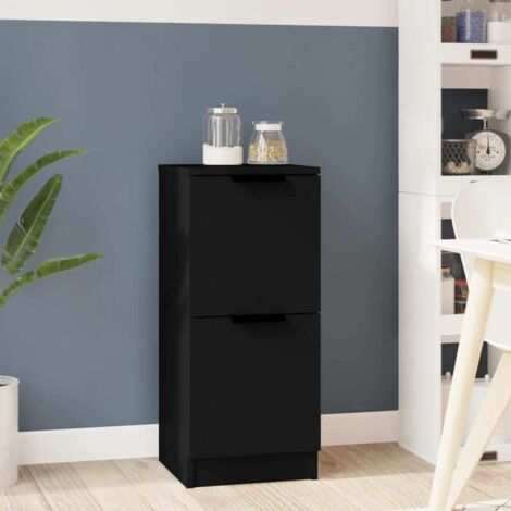 Buffet noir 30x30x70 cm bois d'ingénierie vidaXL