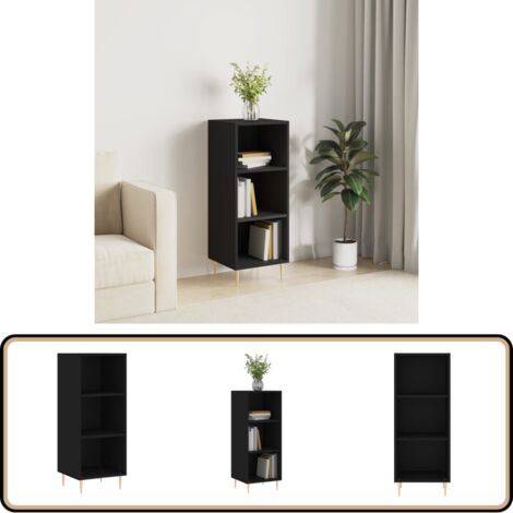 Buffet noir 34,5x32,5x90 cm bois d'ingénierie - Buffet Noir - Meuble Rangement - Armoire Design - Mobilier Salon - Commode Moderne