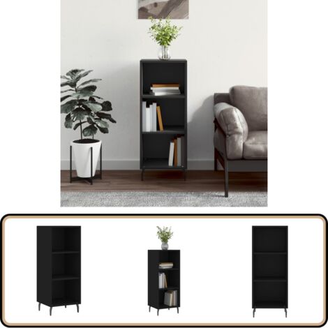 Buffet noir 34,5x32,5x90 cm bois d'ingénierie - Buffet Noir - Meuble Rangement - Armoire Design - Mobilier Salon - Commode Moderne