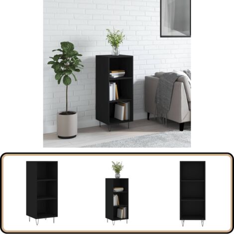 Buffet noir 34,5x32,5x90 cm bois d'ingénierie - Buffet Noir - Meuble Rangement - Armoire Moderne - Mobilier Salon - Décoration Intérieur