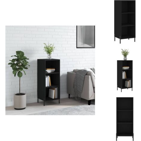 Buffet noir 34,5x32,5x90 cm bois d'ingénierie - Buffet Noir - Meuble Rangement - Armoire Moderne - Mobilier Salon - Décoration Intérieur