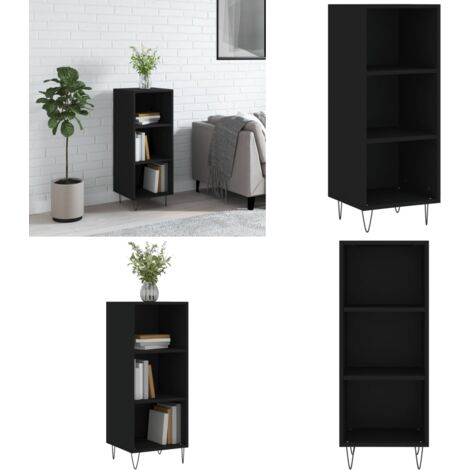 Buffet noir 34,5x32,5x90 cm bois d'ingénierie - Buffet Noir - Meuble Rangement - Armoire Moderne - Mobilier Salon - Décoration Intérieur - Home & Living