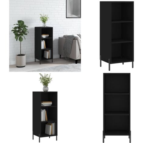 Buffet noir 34,5x32,5x90 cm bois d'ingénierie - Buffet Noir - Meuble Rangement - Armoire Moderne - Mobilier Salon - Décoration Intérieur - Home & Living