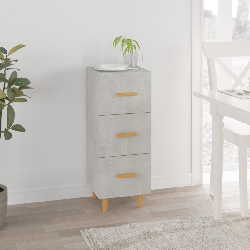 Vidaxl - Buffet Gris béton 34,5x34x90 cm Bois d'ingénierie