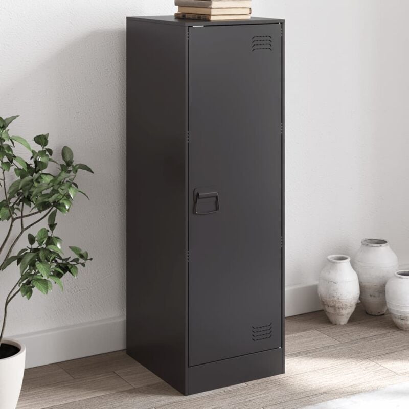Vidaxl - Buffet noir 34,5x39x107 cm acier