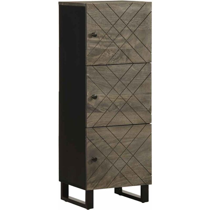 Vidaxl - Buffet noir 40x33x110 cm bois de manguier massif