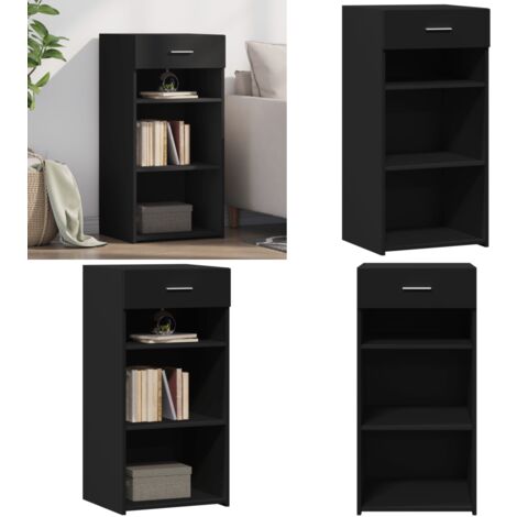 Buffet noir 45x42,5x93 cm bois d'ingénierie - Buffet Noir - Meuble De Rangement - Commode - Design Intemporel - Mobilier Contemporain - Home & Living